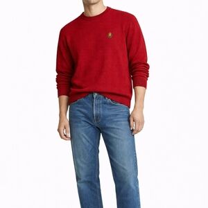 VINTAGE CHAPS RALPH LAUREN 90s Crest Logo Herringbone Sweater | L | 100% Cotton